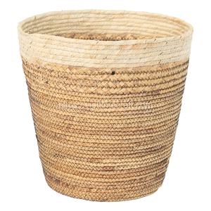 Cesta de almacenamiento de jacinto de agua ecológica tejida a mano Natural diseño moderno forma personalizable artesanía de Vietnam Viettimecraft - Product Image 4