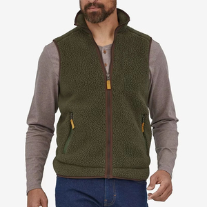 Solid Color High Quality <b>Men</b> Full Zip Polar <b>Fleece</b> Vests Warm Winter Fashion <b>Gilets</b> Vest <b>Fleece</b> Winter Sleeveless Jacket - Product Image 2