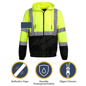 เสื้อแจ็คเก็ตน้ำหนักเบา ANSI Class 1 แบบสะท้อนแสงพร้อมโลโก้สั่งทำพิเศษ ดีไซน์กระเป๋าหลายช่อง เทปสะท้อนแสงสำหรับงานกลางแจ้ง - Product Image 2