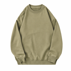 Sudadera de algodón para hombre, cuello redondo, informal, estilo urbano, cálida para invierno, lisa. - Product Image 1