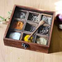 Juego de Cajas de Regalo para Especias de Madera Ecológicas y Duraderas, Organizador de Almacenamiento de Cocina, Proveedor Mayorista, Envío Rápido