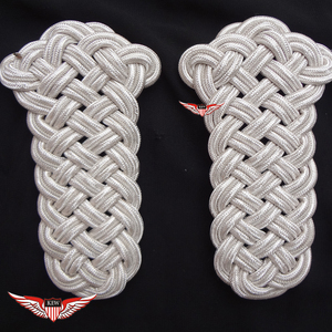 KEW Bullion Wire Epaulettes Silver <b>Braided</b> Customizable Shoulder Board Luxury Epaulettes Durable <b>Accessory</b> - Product Image 1