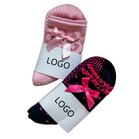 Calcetines de Yoga con Volantes de Alta Calidad, Logotipo Personalizado, Antideslizantes para Danza y Pilates, Diseño Lindo con Lazo, Nueva Llegada