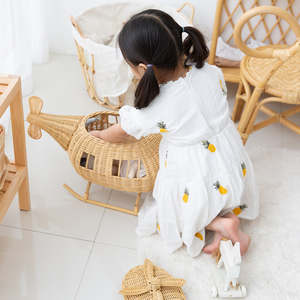 Jouet pour enfants non toxique de qualité supérieure hélicoptère volant petits jouets tissés pour les jeunes enfants en rotin naturel - Product Image 3