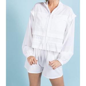 Conjunto de 2 Piezas de Ropa Urbana de Invierno para Hombre, Chaqueta Cortavientos de Color Sólido con Capucha y Bolsillos Laterales, Cintura Ajustable y Pantalones Cortos - Product Image 3