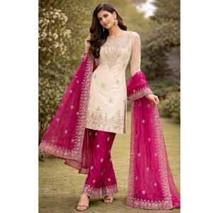 New Designer Party Wear <b>Top</b> and Palazzo Set for Women with Fancy Dupatta and Detailed Embroidery for Wedding <b>Festive</b> Occasion - Product Image 1