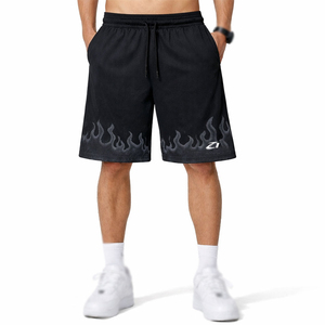 Pantalones Cortos Deportivos Transpirables para Hombre, Sublimados, 100% Poliéster, con Rayas Laterales, Secado Rápido, Cintura con Cordón Ajustable, Largo Medio - Product Image 4