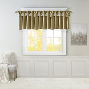 Mantovana leggera in finta seta con perline in bronzo 50x26 "tende e mantovane - Product Image 1