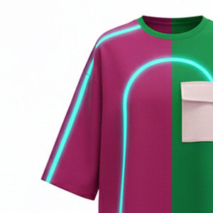 T-shirt ample pour homme, conçu avec une coupe ample dans le corps et les manches pour un style urbain contemporain audacieux. - Product Image 2