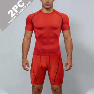 OEM BJJ No-Gi Set Customized Colors Logo Quick-Dry Breathable Polyester Spandex Rash Guard Shorts Grappling - Product Image 1