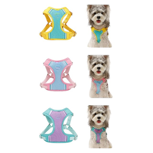 Adjustable Nylon <b>Dog</b> Harness Teal Yellow Buckle Closure Simple Style for Small <b>Dogs</b> - Product Image 6