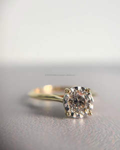 IGI Lab Grown Brillant Cut Diamant Vintage 14k Jaune Mariage/Bague de Fiançailles Unisexe Fine Or Blanc Anniversaire Fête Digne - Product Image 4