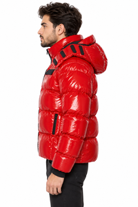Veste matelassée brillante pour homme, style streetwear, épaisse et rembourrée, pour l'hiver, vente en gros et commandes personnalisées - Product Image 3