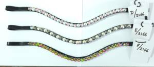 Venta al por mayor de diademas de lujo para caballos con cristales Rivoli de 10 mm, piezas de cuero genuino personalizadas para bridas ecuestres, fabricante. - Product Image 3