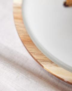 Luxury Acacia wood serving platter Wooden <b>enamel</b> Serving <b>dish</b> - Product Image 3