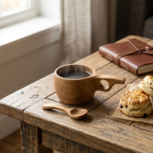 Tasse Kuksa en bois de teck de qualité supérieure, faite à la main, à trou unique, pour café, écologique, pour camping et extérieur, vaisselle de table, prix de gros - Product Image 5
