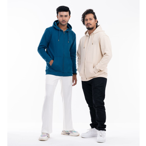 Sudadera con capucha y cremallera, con dos bolsillos laterales, transpirable, de tejido polar de alta calidad para hombre, cómoda para el invierno, suave. - Product Image 2