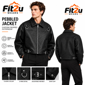 Veste de motard en similicuir personnalisée Fit2u Sports Manufacturer, embossage 3D régulier, épaisse, pour homme, hiver, écologique, imperméable - Product Image 1