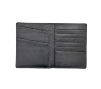 [SELECTION CHOIX] Étui de passeport en cuir souple de haute qualité Castello avec protection RFID, portefeuille pour carte d'embarquement à fermeture ouverte, noir, accessoires de voyage