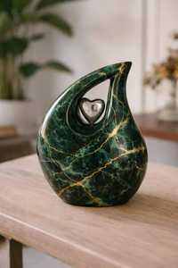 Urna Funeraria de Lujo en Forma de Lágrima Verde – Urna Conmemorativa de Metal para Cenizas - Product Image 6