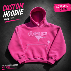 Sudadera con Capucha de Corte Holgado para Mujer, Color Rosa, 450GSM, Felpa de Algodón, Estilo Urbano Otoñal, Sudadera Pesada 100% Algodón para Hombre - Product Image 4