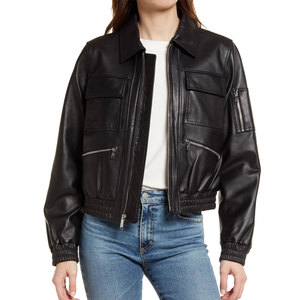 แจ็คเก็ตหนังแท้ขายส่งสำหรับผู้ชายและผู้หญิง แฟชั่นสไตล์มอเตอร์ไซค์ มีไซส์พลัสไซส์ให้เลือก หนังแท้คุณภาพเยี่ยม 100% - Product Image 1
