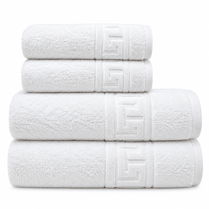 Serviette de bain en coton de qualité supérieure avec motif bordé, tissu éponge doux et moelleux, haute absorption, qualité durable - Product Image 6