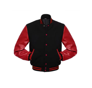 OEM Manufacturer High Quality Windproof Varsity <b>Jacket</b> Men Chenille Embroidery <b>Leather</b> Sleeves Custom Baseball Letterman - Product Image 5