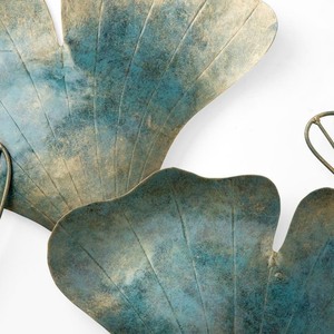 Escultura de Pared de Hoja de Ginkgo Metálica Moderna de Calidad Garantizada, Decoración Artística con Contorno de Alambre - Product Image 5