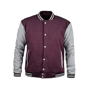 Veste universitaire pour homme, gris bordeaux, coupe classique, boutonnée, couleur unie, vêtement d'extérieur décontracté, pour l'automne - Product Image 1