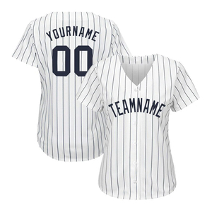 Factory Manufacturer Classic Custom White Navy Solid 100% Polyester Quick Dry Breathable <b>Baseball</b> Jersey Personalized Sports - Product Image 2