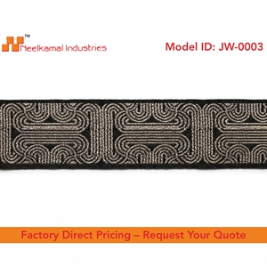 50mm Gold Geometric Jacquard Webbing Metallic Roman Key <b>Ribbon</b> Trim for Bag Straps Waistbands Bows Garment Accessories Wholesale - Product Image 6