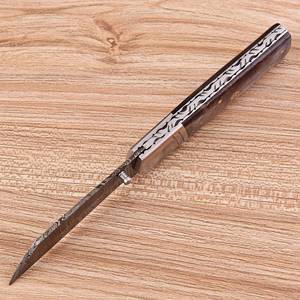 Couteau pliant à pointe clip en acier de Damas, manche en os teinté fait main, système de verrouillage Liner Lock, pour chasse, EDC, extérieur, personnalisé, vente en gros - Fournitures UA - Product Image 5