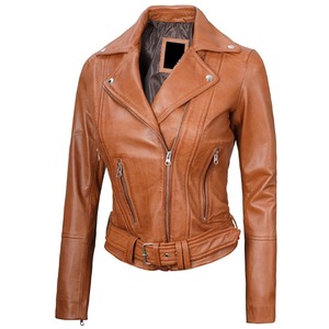 Vente Flash : Blouson en Cuir Femme Personnalisé avec Logo et Couleurs au Choix – Veste en Cuir à Manches Longues pour Femme, Meilleure Vente - Product Image 3