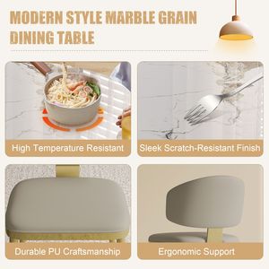 71 \ "moderno tavolo da pranzo ovale in marmo di lusso elegante sala da pranzo contemporanea mobili in acciaio inox oro Base 4-6 tavolo - Product Image 6