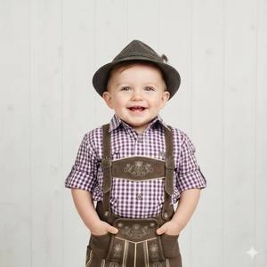 Ensemble de Lederhosen Personnalisé pour Enfants, Broderie de Logo Personnalisée, Cuir Véritable de Haute Qualité, Tenue Bavaroise pour l'Oktoberfest pour Garçons - Product Image 3