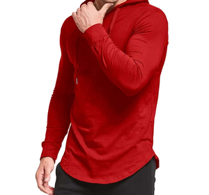 Sudadera con Capucha para Hombre, Manga Larga, Fácil de Usar, Color Rojo Sólido, Tejido de Punto, 100% Algodón, Felpa, 300g, Transpirable, Informal, para Otoño - Product Image 2
