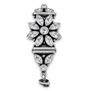 Bracelet de fête pour femme, design floral perlé, plaqué argent antique de luxe, serti de zircone cubique, vente en gros directe usine - Product Image 1