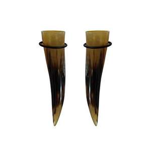 Elegante Juego de Jarrones de Flores de Cuerno de Búfalo Rústico Antiguo, Hecho a Mano con Cuerno Natural para Decoración de Interiores de Boda - Product Image 4