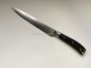 Nouveau couteau de chef japonais en acier Damas noir, forgé à la main, avec manche en résine personnalisé de 8 pouces, en cuivre Damas - Product Image 4