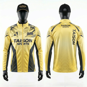 เสื้อแจ็คเก็ตแบดมินตันสำหรับผู้หญิง ผ้าโพลีเอสเตอร์ระบายอากาศ 280 GSM สีเหลืองกรมท่า แถบข้างสีกรมท่า ปักโลโก้ด้วยเทคนิค Sublimation ทรง Pro Fit - Product Image 5