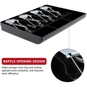 Tiroir-caisse de remplacement pour caisse enregistreuse avec 4 compartiments billets et 3 compartiments pièces, avec clip pour tiroir-caisse - Product Image 3