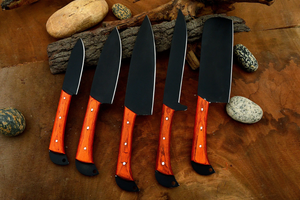 High Quality Stainless Steel Professional Chef <b>Knife</b> <b>Set</b> <b>Sharp</b> Blade Right Hand Orientation Customized Wooden Handle - Product Image 2