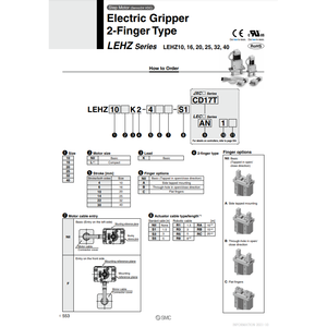Pinza eléctrica SMC Pneumatics, producto de robot industrial de la LEHZ10K2-4 - Product Image 2