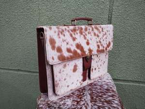 Maletín de Cuero Genuino con Pelo de Vaca, Estilo Vintage, Hecho a Mano, para Negocios, Portátil, Ligero y Duradero, LPBH-0001 - Product Image 2