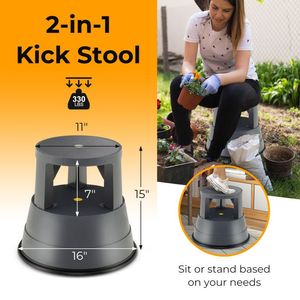 330 Lbs Capacity <b>Step</b> <b>Stool</b> with Non-Slip Rubber Platform for Kitchen Furniture - Product Image 4