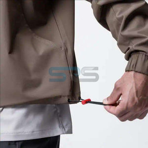 Chaqueta Deportiva Casual de Primavera, Impermeable, Cortavientos, con Capucha, Unisex, Holgada, Bordada, Lisa - Product Image 3