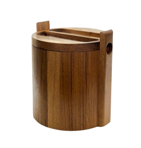 Bocaux en bois pour sel, sucre, épices – Accessoires de rangement de cuisine – Contenants à herbes, cornichons et confitures avec couvercle - Product Image 1