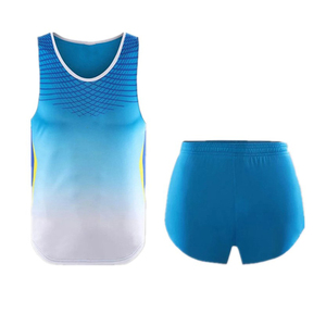 Conjunto Deportivo para Mujer, Camiseta sin Mangas Azul Degradado con Pantalones Cortos de Cintura Elástica, Absorbe la Humedad, para Tenis - Product Image 1