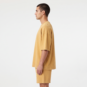Custom Oversized 100% Cotton Summer Casual Breathable Two-Piece Men's T-Shirt and Shorts Set - Product Image 2
